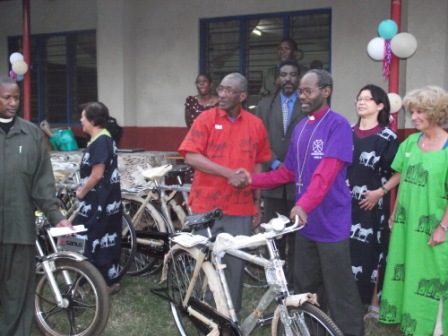 Team donating bicycles
