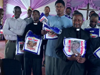 Clergy and Catechists after receiving mosquito nets donated by Christians in the Diocese of Wellington, New Zealand
