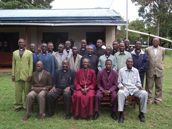 Bishop Mwita with Clergy at the Synod