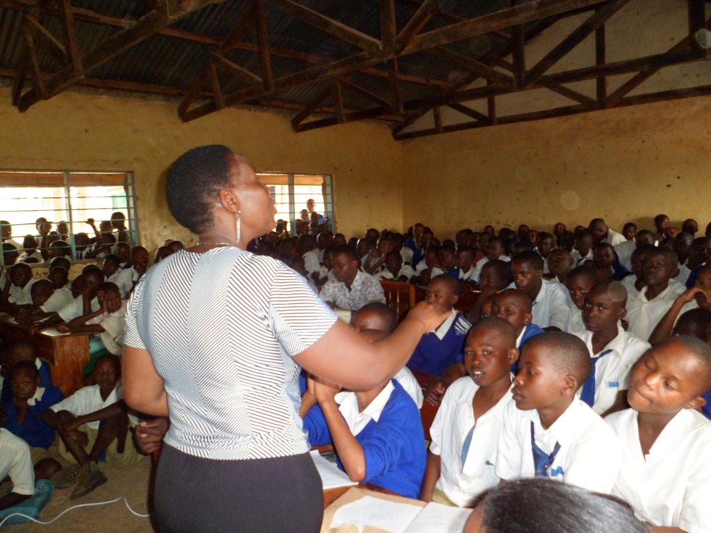 Roselyne Mosamma during a session on reproductive health