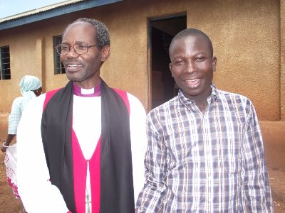 Bishop Mwita with a young member of Nkongore congregation on 8 May 2011