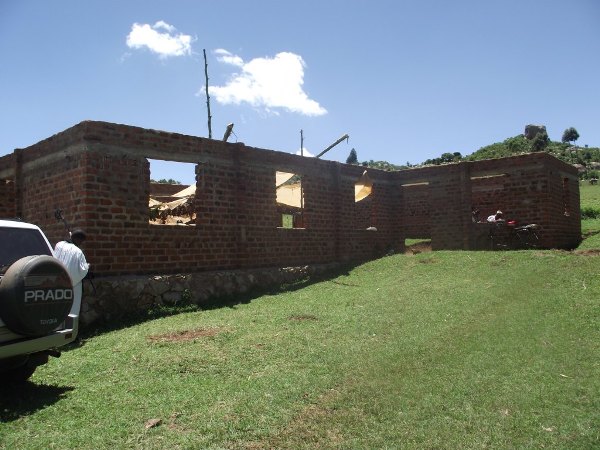 Nyabitocho church building under construction with help of Todmorden parish, Wakefield, UK
