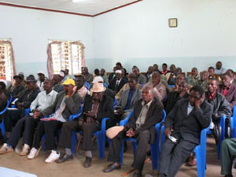 A cross-section of clan leaders at the meeting with Bishop Mwita.