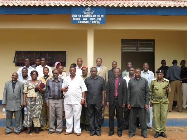 A group photo outside the Regional Police Commander's office in Tarime.