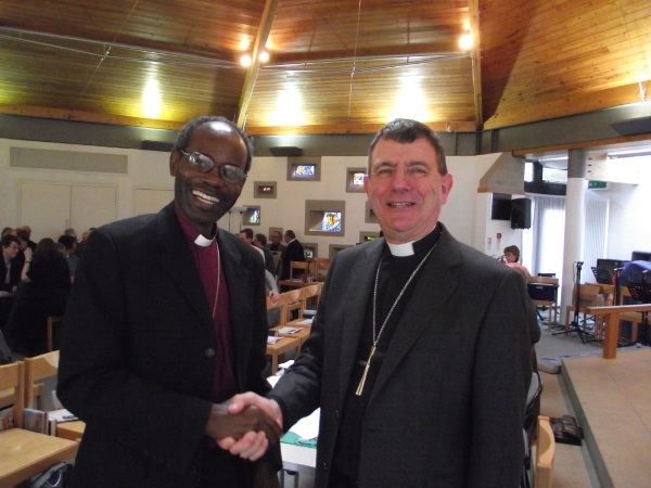 Bishops Stephen Platten (Wakefield) and Mwita Akiri (Tarime) at Wakefield Diocesan Synod, 10 March, 2012