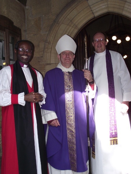 L to R - Bishop Mwita, Bishop Stephen (Wakefield) and Rev Stephen Kelly of Woolley, Sunday 11 March 2012_1